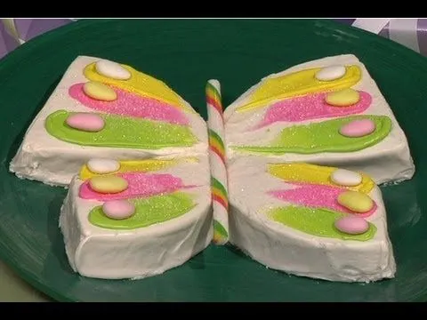 Como hacer un pastel con forma de mariposa. - YouTube