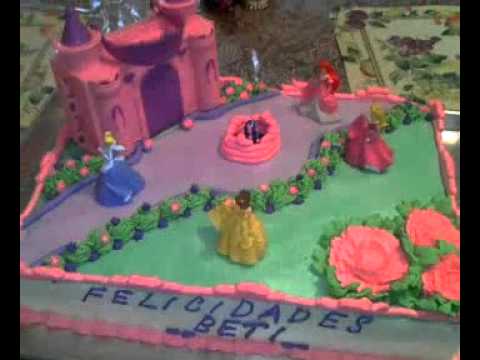 pastel de princesas y castillo - YouTube