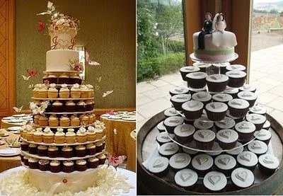 Pasteles de boda con cupcakes - Foro Banquetes - bodas.com.mx