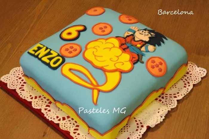Pasteles MG: Tarta Goku en su nube (Dragon Ball Z Cake) en 2D.