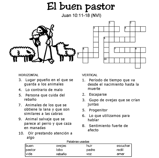 El Buen Pastor - Crucigrama | buen pastor | Pinterest | Pastor and ...