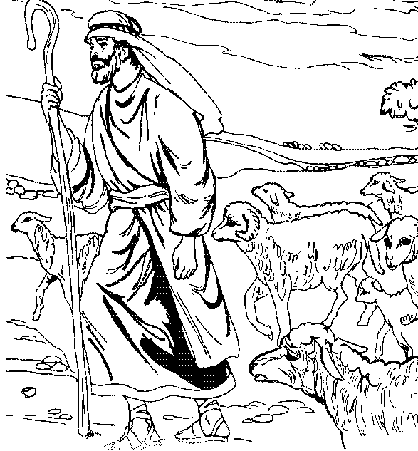 Dibujo de pastor y sus ovejas - Imagui