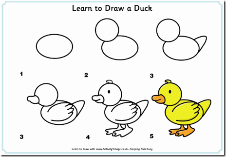 Pato, aprender a dibujar un pato para niños | Colorear