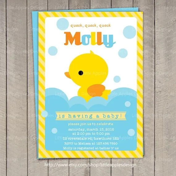 Pato bebé ducha invitación / invitación Rubber Duck por DreamyDuck