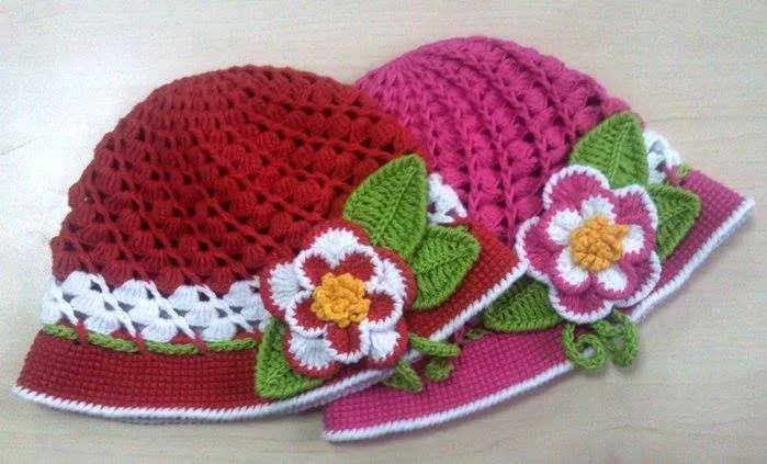 Patrón #641: Gorros para niñas a Crochet ~ CTejidas [Crochet y Dos ...