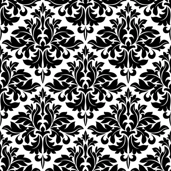 Patrón de arabescos florales blanco y negro — Vector stock ...