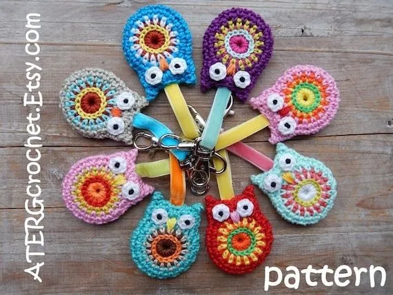Crochet pattern OWL key ring by ATERGcrochet by ATERGcrochet