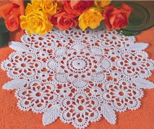 Patrón de Carpeta floral muy delicada tejida con crochet | Crochet ...