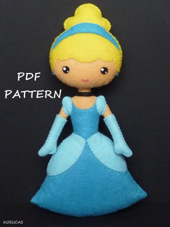 Patrón de costura PDF para hacer fieltro muñeca por Kosucas en Etsy