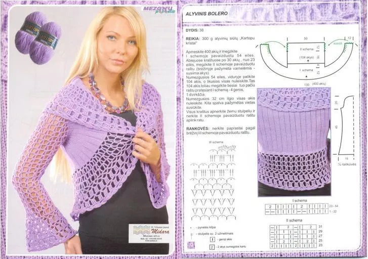 Patron Crochet Bolero Calado Doble - Patrones Crochet