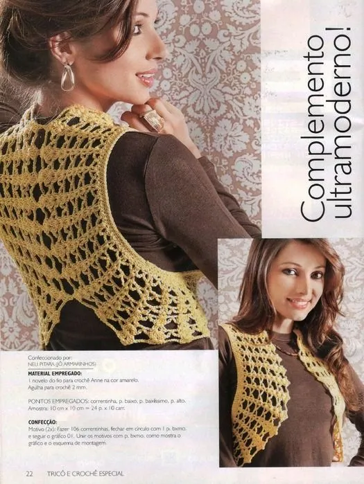 Patron Crochet Chaleco 2 Semicirculos - Patrones Crochet
