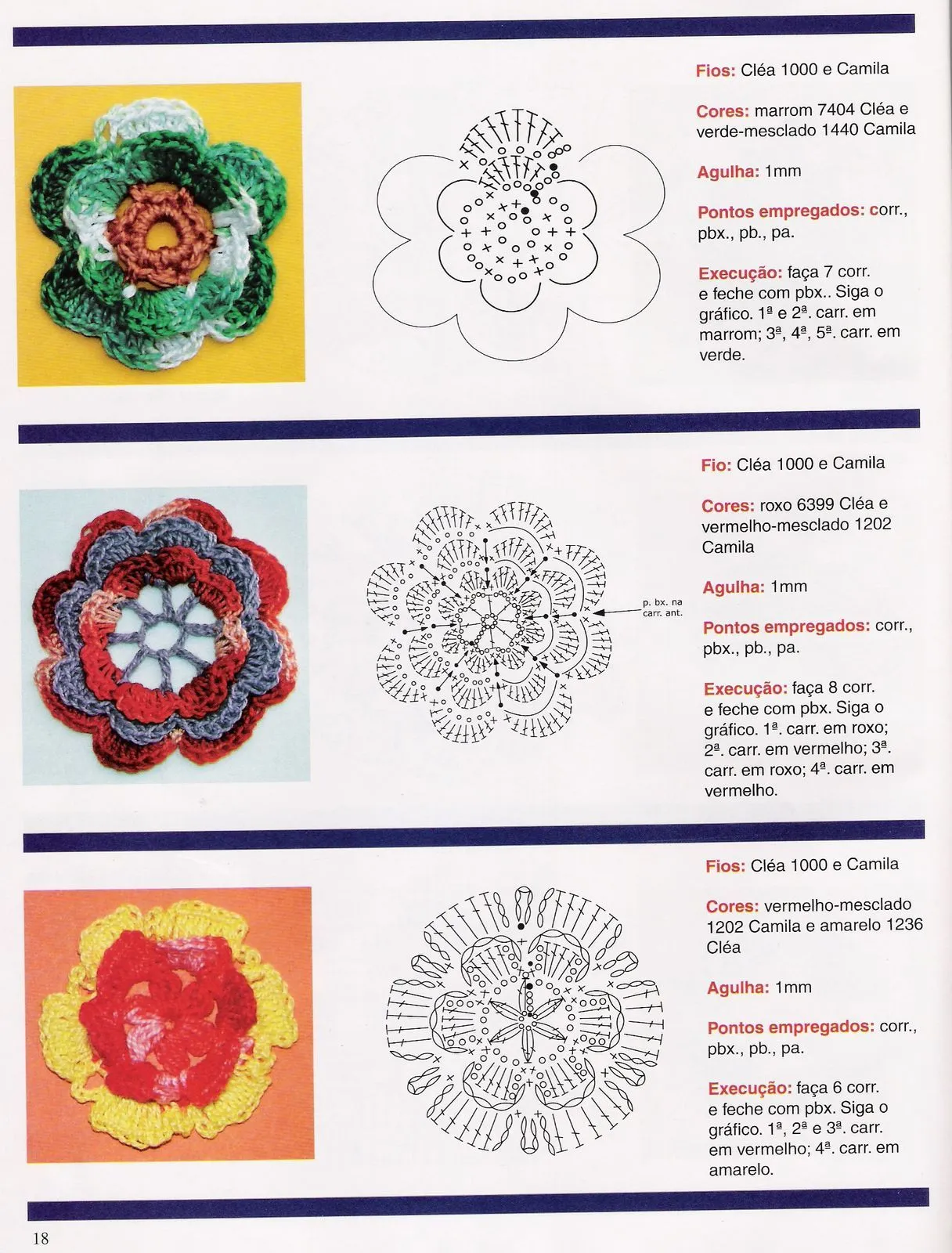 Un Poquito de Todo: patron crochet de flores Un Poquito de Todo: patron crochet de flores