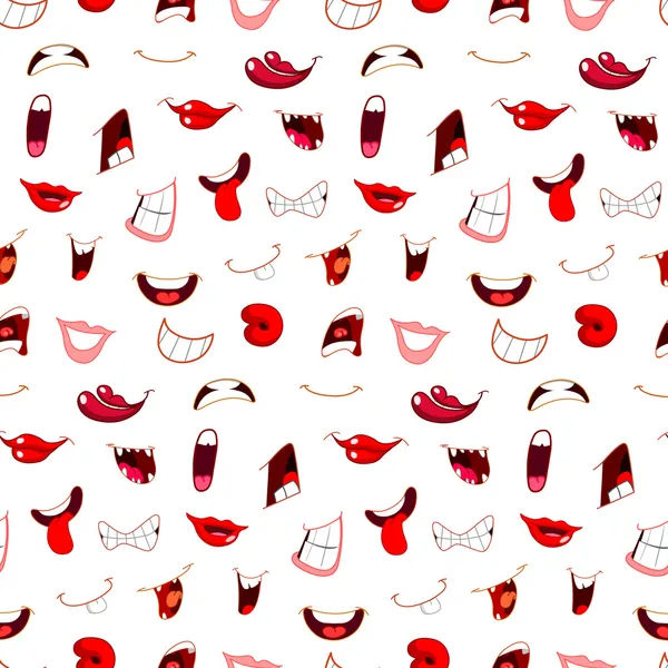 patrón de dibujos animados bocas — Vector stock © yayayoyo #8192487
