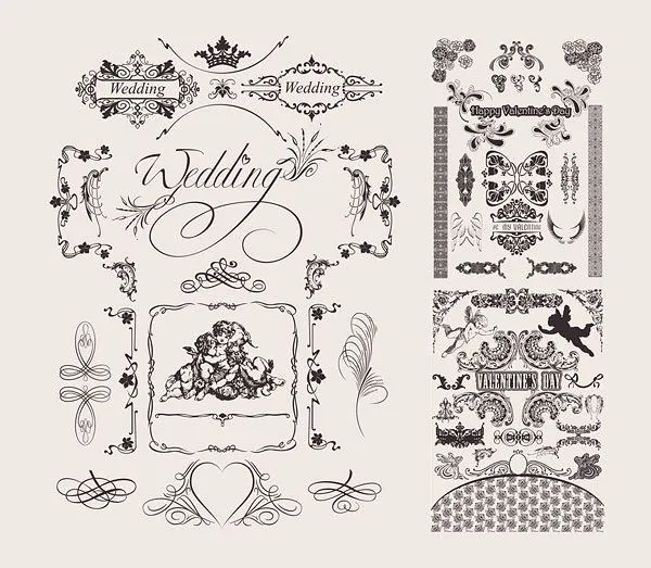 Patrón de encaje de la boda Vector Material matrimonio boda ... Patrón de encaje de la boda Vector Material matrimonio boda ...