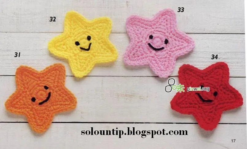 Estrellas a crochet ~ Solountip.com