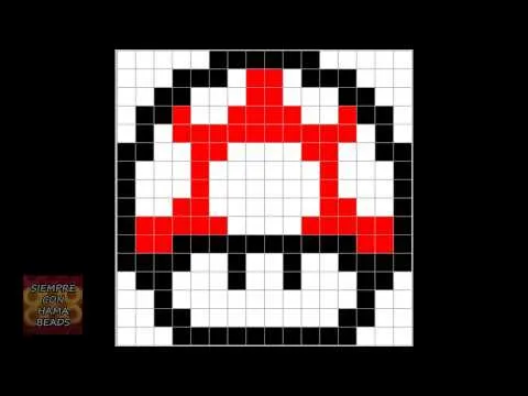 Patrón Hama Beads - Seta Super Mario Bros - YouTube