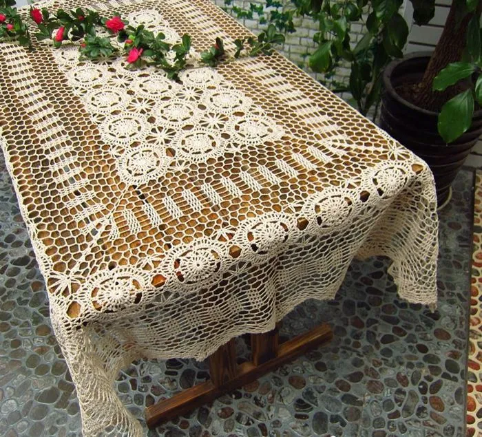 Manteles a crochet con patrones rectangulares - Imagui