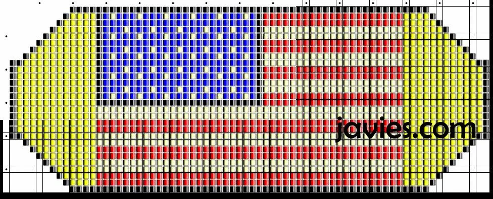 Patron pulsera de mostacillas con bandera de Estados Unidos ...