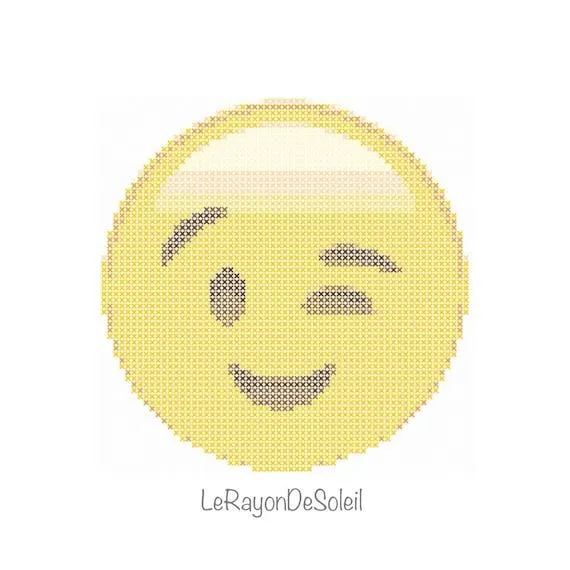 Patrón de punto de cruz cara smiley emoticón por LeRayonDeSoleil