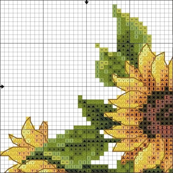 Patrón de punto de cruz de girasoles pdf Patrón de punto de - Etsy México