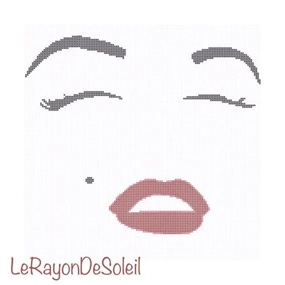 Patrón punto de cruz Marilyn Monroe labios por LeRayonDeSoleil
