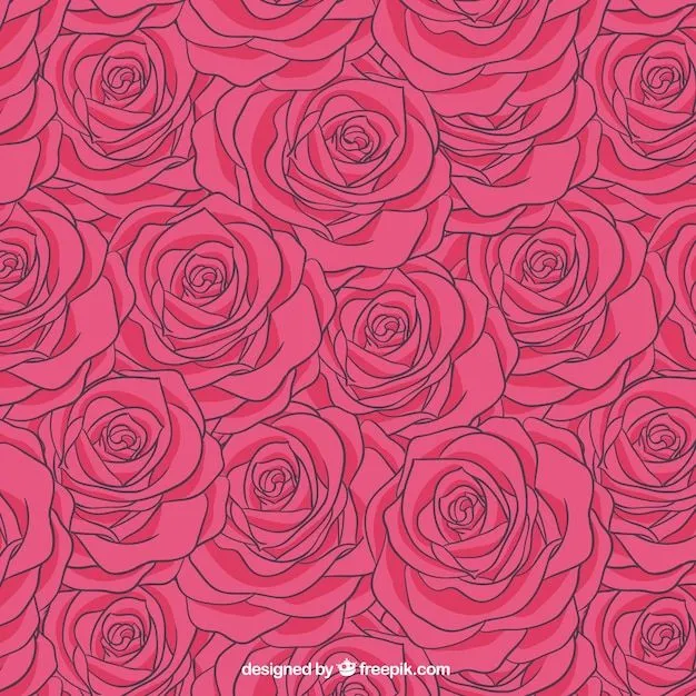 Patrón de rosas en tono rosa fuerte | Descargar Vectores gratis
