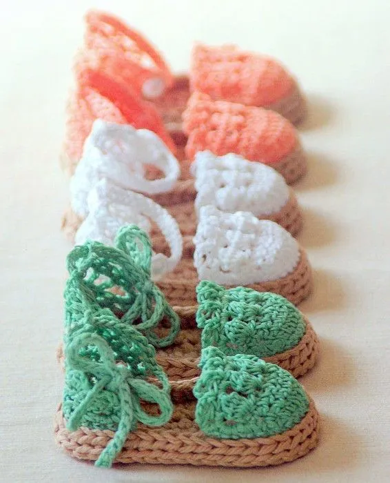 Patrón de sandalias crochet bebé - Imagui