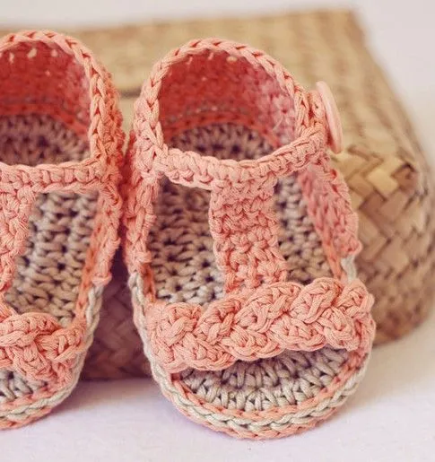 Patrones gratis de sandalias crochet para bebé en español - Imagui