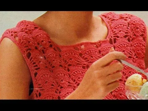 Patrón Para Tejer Blusa Abanicos a Crochet - YouTube