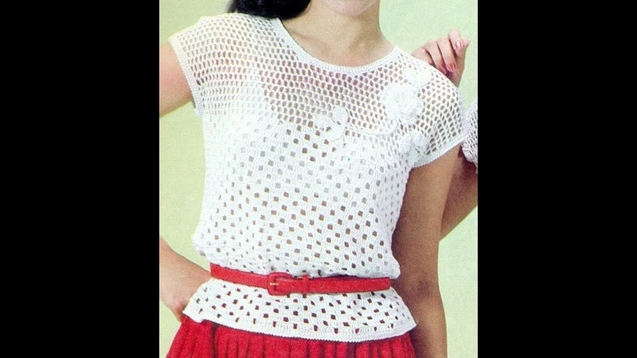 Patrón Para Tejer Blusa Calada Con flores a Crochet - YouTube Patrón Para Tejer Blusa Calada Con flores a Crochet - YouTube