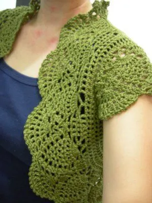 Entre Hilos y Puntadas: Bolero Verde muy bonito Entre Hilos y Puntadas: Bolero Verde muy bonito
