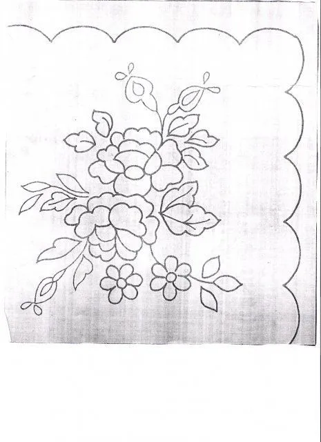 Diseños de flores para bordar manteles - Imagui