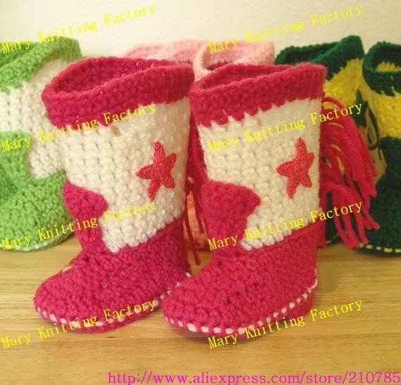 Botas para niña tejidas en crochet - Imagui