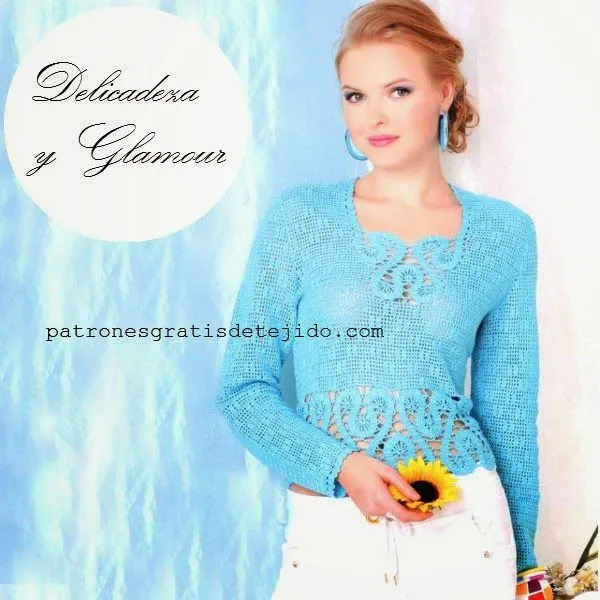 Patrones crochet de delicada blusa de dama - con video | Crochet y ...