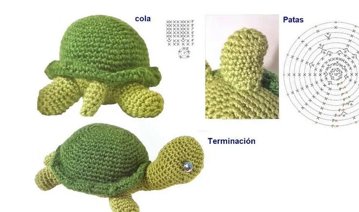 Patrones Crochet: Tortuga Amigurimi Patron y Texto | Amigurumis ...
