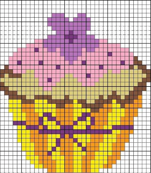 Patrones de cupcakes en punto de cruz - Cupcake cross stitch ...