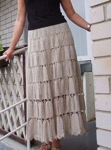 Patrones de faldas largas tejidas a crochet Patrones de faldas largas tejidas a crochet