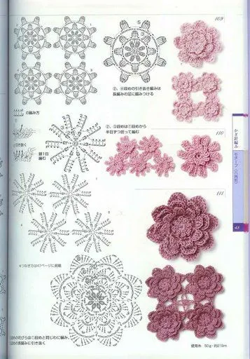 Patrones de flores de crochet