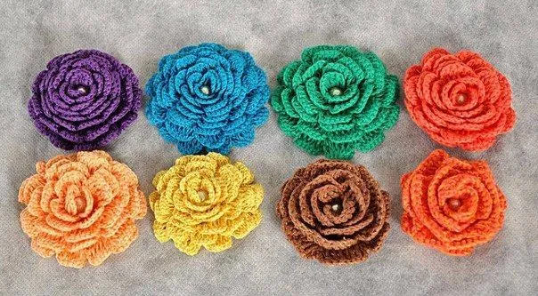 Como hacer flores de crochet patrones - Imagui