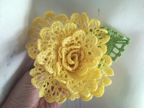  ... Grupo de Arte tejido > Flor Amarilla de Gitana a crochet