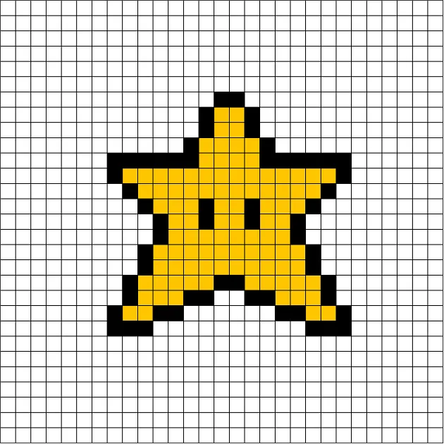 ▷ Patrones Hama Beads de Estrella | Super Mario【 Pixel Real 】