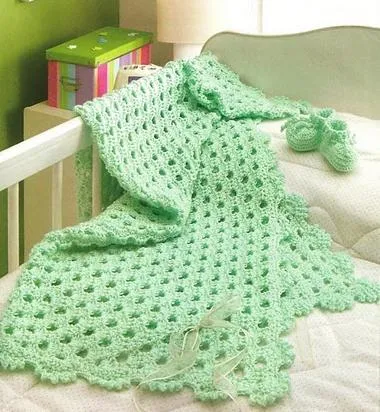 dos agujas y crochet: Mantilla verde agua