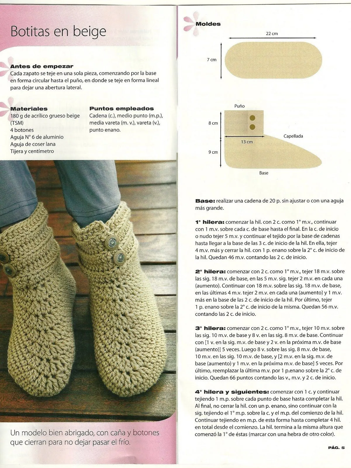 Patrones de tejidos a crochet en botas - Imagui