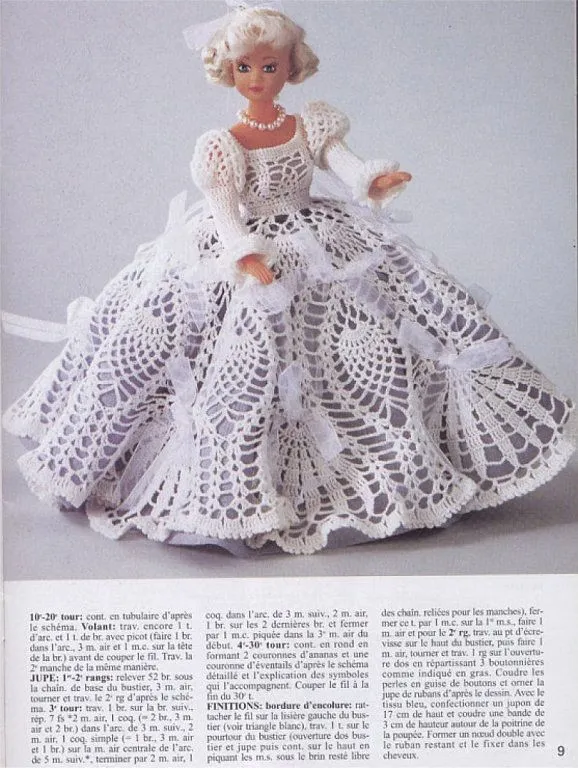 Patrones de vestidos de barbie a crochet - Imagui