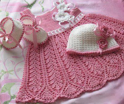 Vestidos al crochet para bebés con explicacion - Imagui