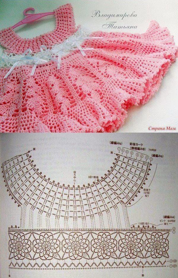 Patrones de Vestidos Tejidos a Crochet Para Niña de 2 Años (1 ...