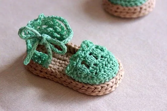Patrón de sandalias a crochet para bebés - Imagui