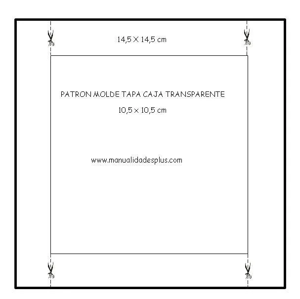 patron+tapa+caja+transparente.JPG (607×605) | Cajas, Videos de  manualidades, Manualidades