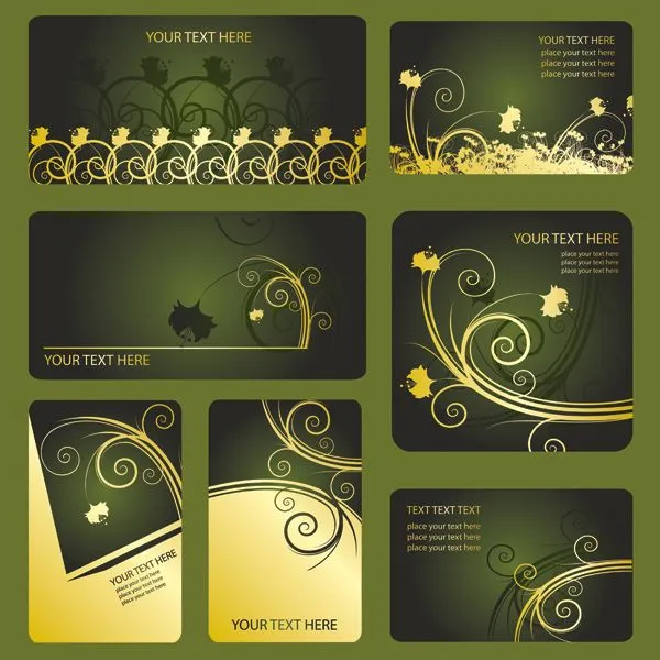 Patterns card template vector Free Vector / 4Vector