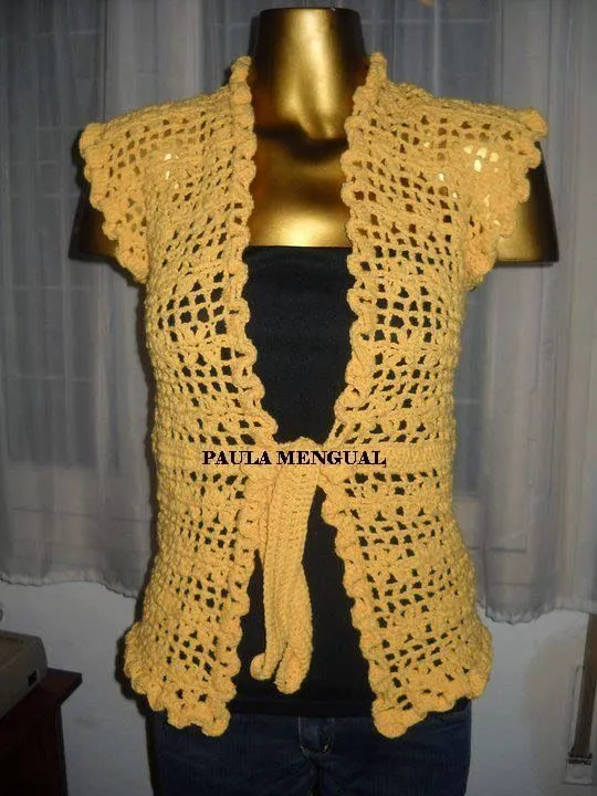 Paula Mengual Tejidos de Autor: Tutorial Chaleco con cintura (Crochet)